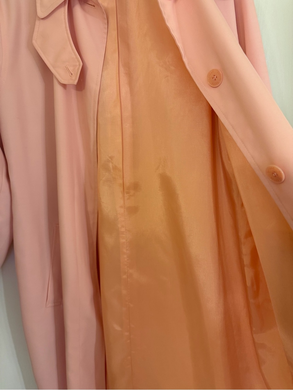 Ralph Lauren Soft Pink Single-Breasted Trench Coat - Picture 4 of 6